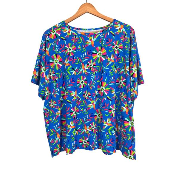 IBKOMFORTABLE x IBKUL Womens XXL 2XL Floral Comfy Casual Lounge Pajama Sleep Top - Picture 1 of 9